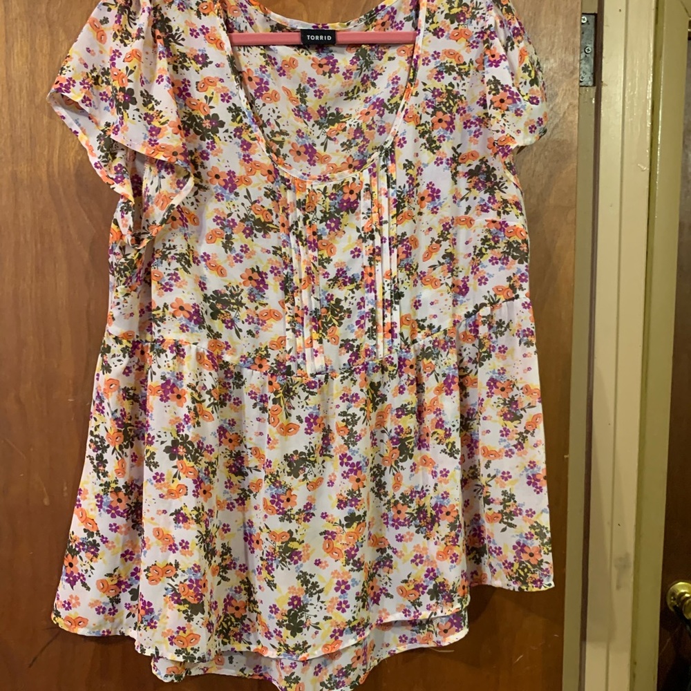 Torrid Babydoll Floral Top